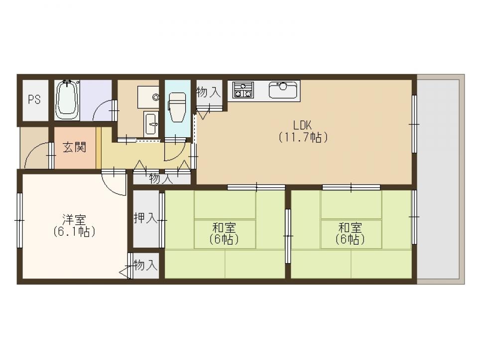 ISE伊勢住宅羽衣7401の間取り