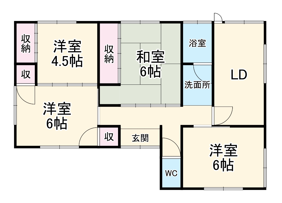 論地貸家・1号室の間取り