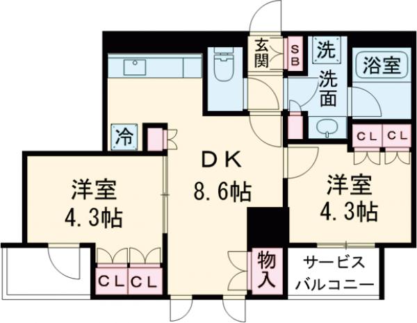 Brillia　ist　両国・1301号室の間取り