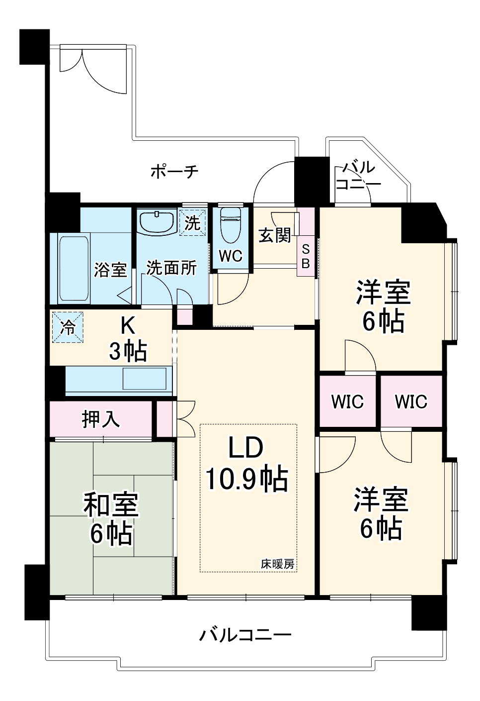 川口元郷サニーコートの間取り