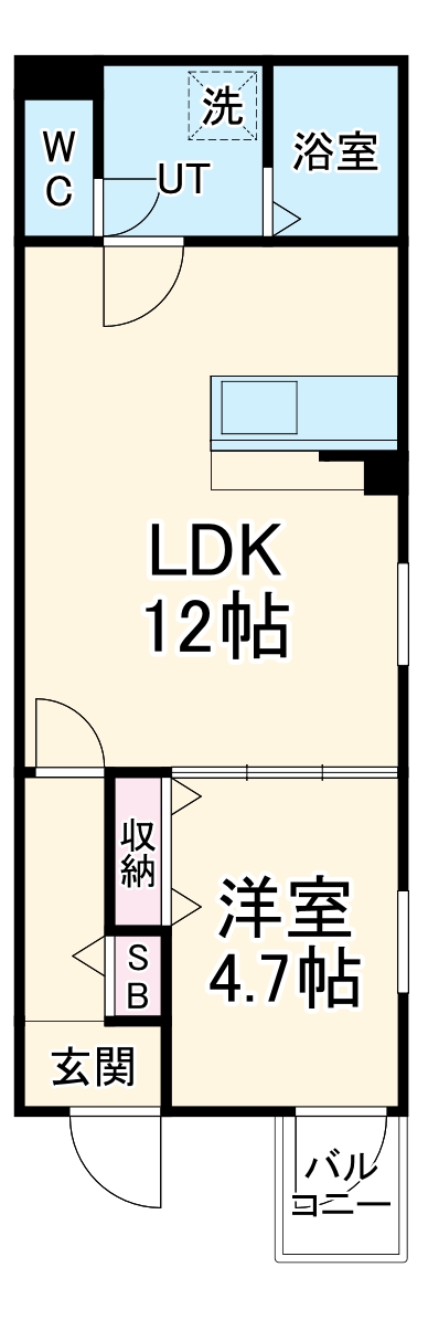 クラージュ中村日赤の間取り