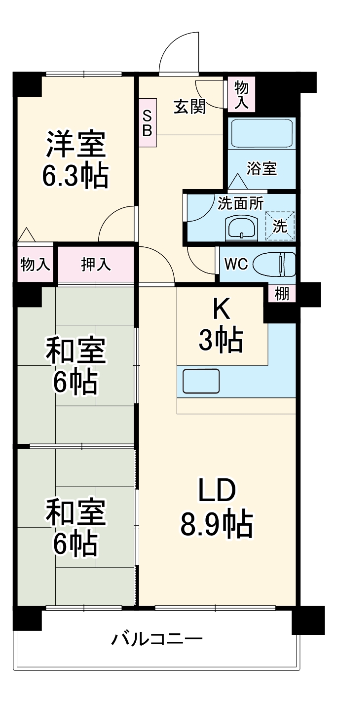 ニューコーポ松蔭の間取り