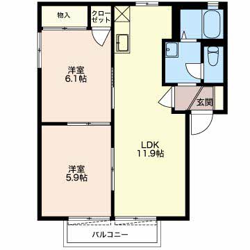 フォーレス北本郷Ａ・203号室の間取り