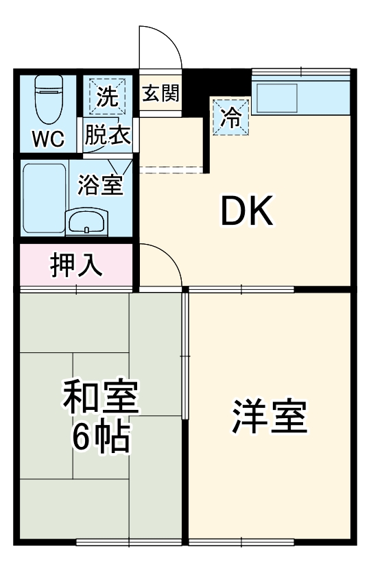 深谷町の完工年月(1993年10月)築の賃貸アパートの間取り
