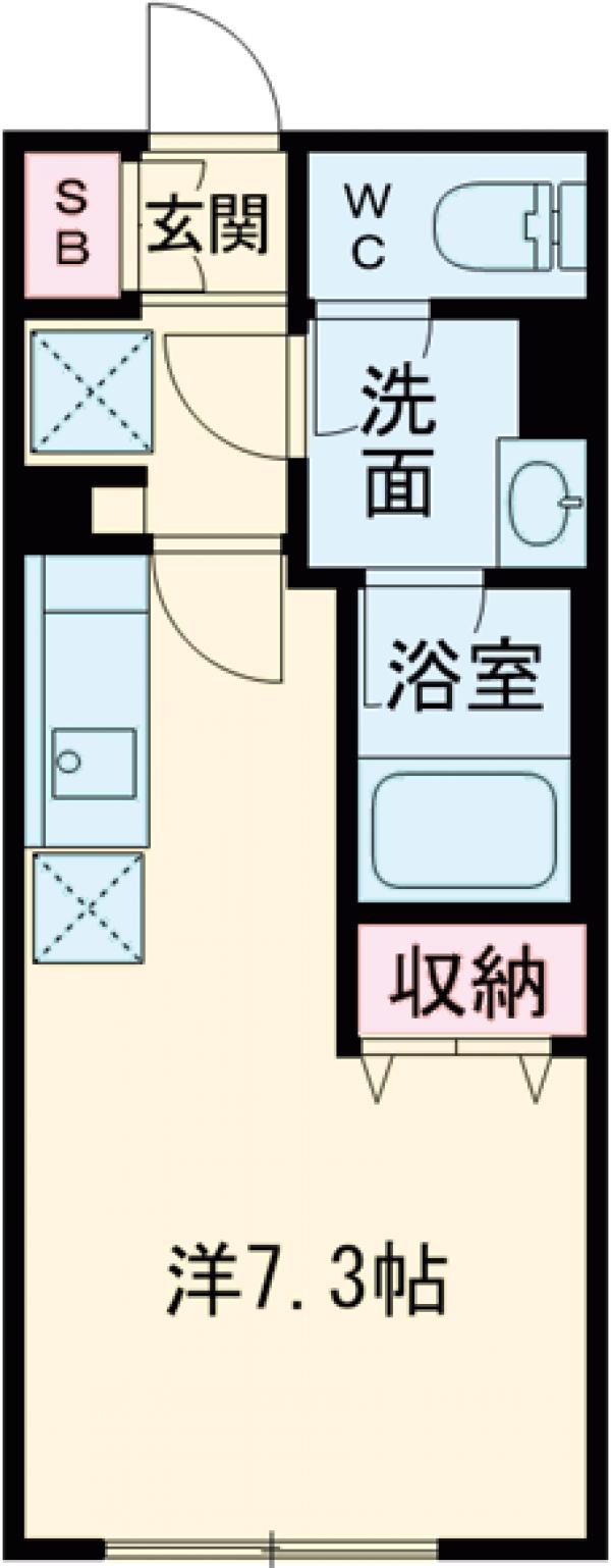 ウェルスクエア武蔵小山Ⅱ・103号室の間取り