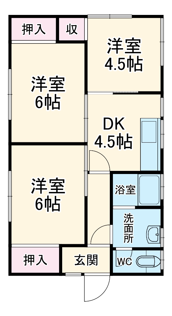 林平野貸家3号の間取り