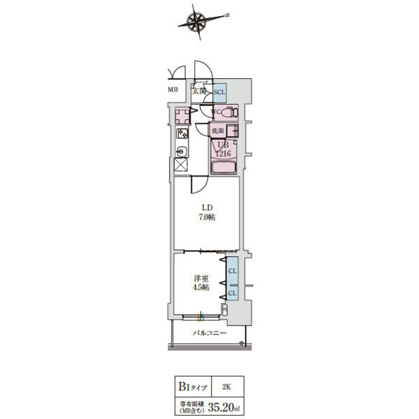 スプランディッド上本町WESTⅡの間取り