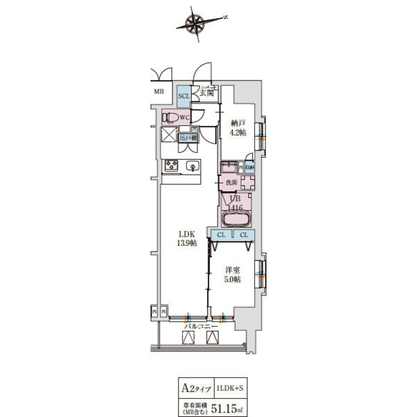 スプランディッド上本町WESTⅡの間取り