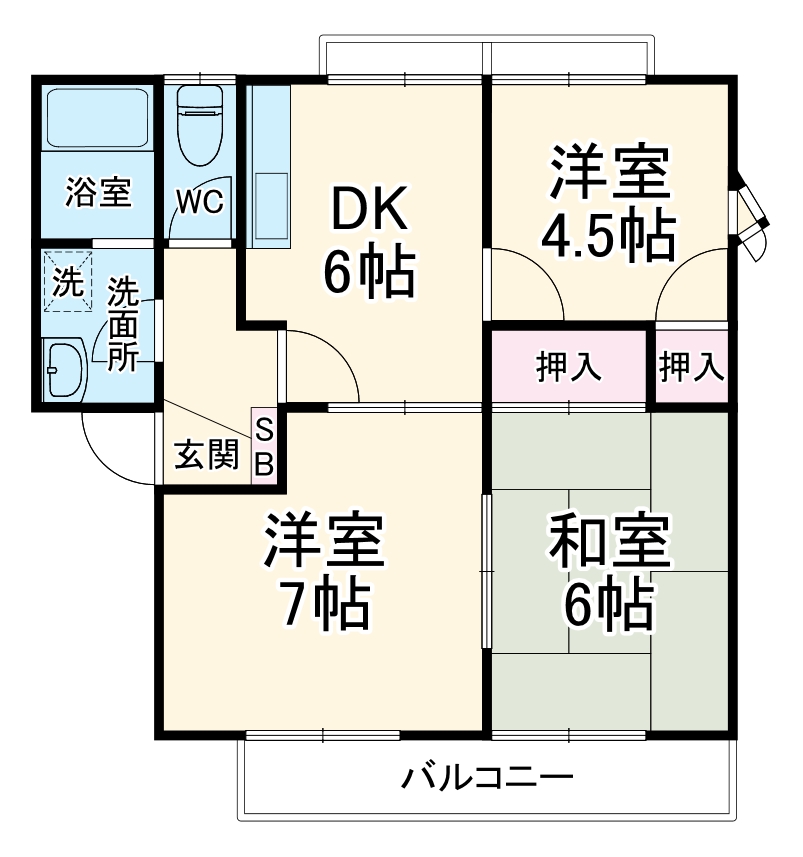 フレグランセA・202号室の間取り