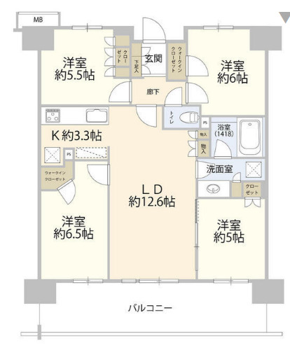 プレミアムレジデンス千葉県立美術館前の間取り