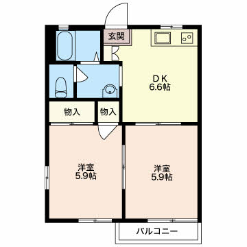 ハイツナガツカBの間取り
