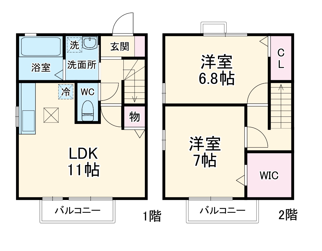 メゾンかぐやＡの間取り