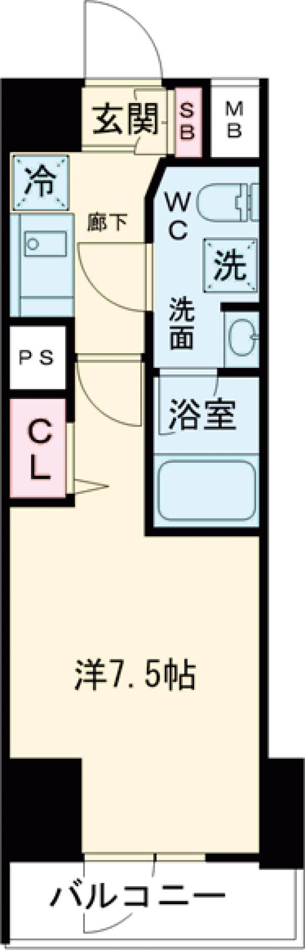 メインステージ浅草入谷Ⅰ・801号室の間取り