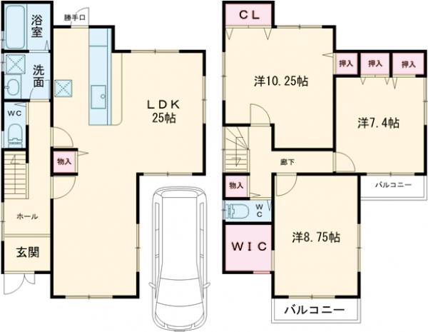 大山崎下植野宮本貸家の間取り