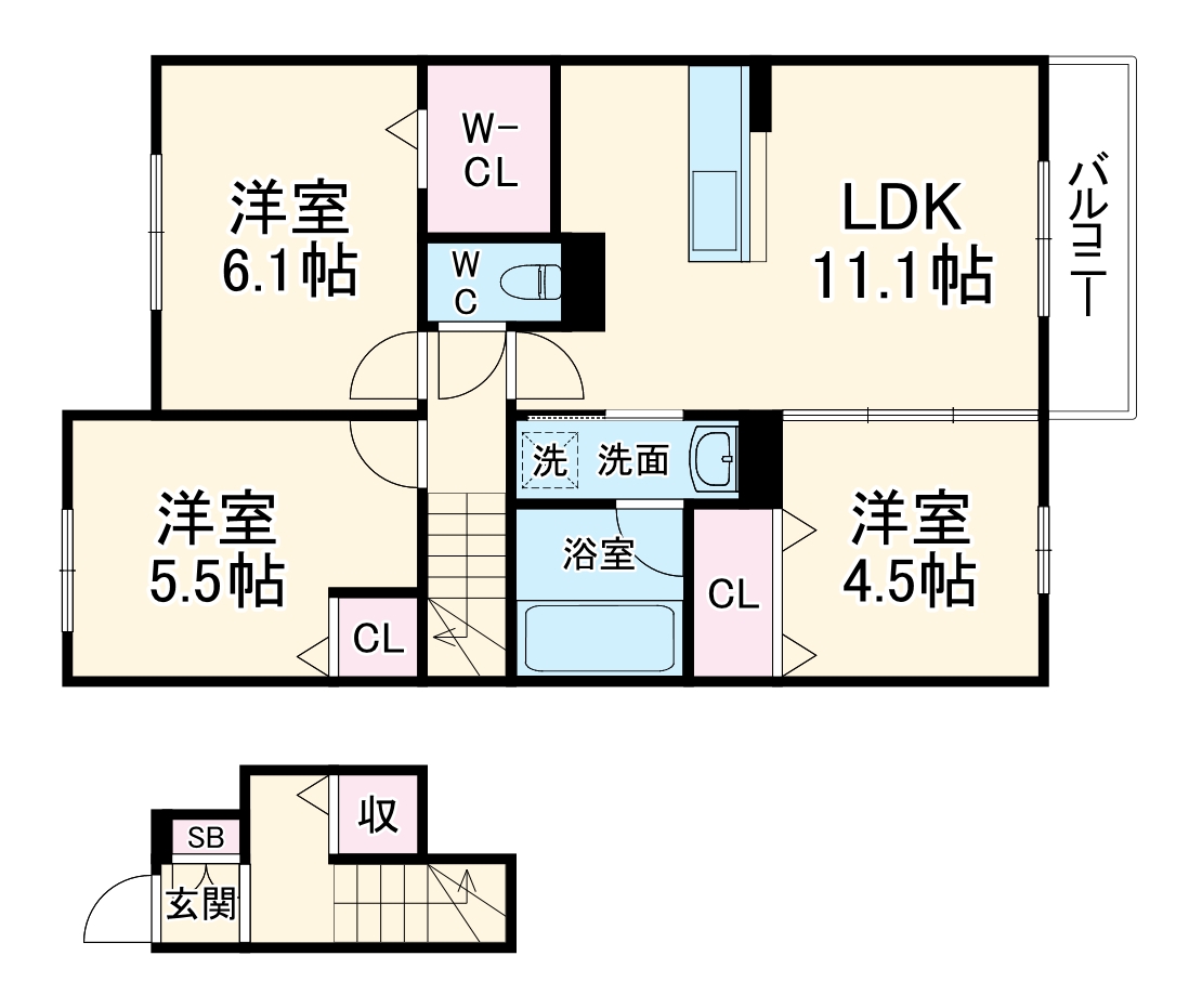 サンハイム八社の間取り