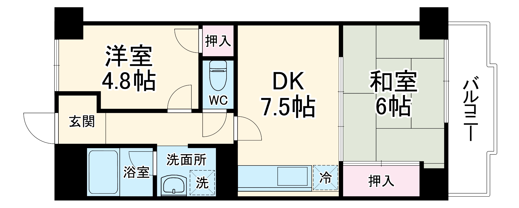 東海宮崎台マンション・B404号室の間取り