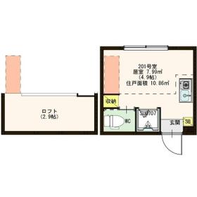 ハーモニーテラス大森東Ⅱ・201号室の間取り