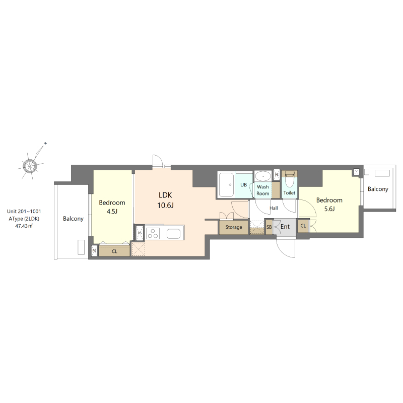 S-RESIDENCE浅草diverse・201号室の間取り