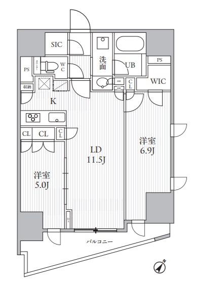 シーズンフラッツ大井町の間取り