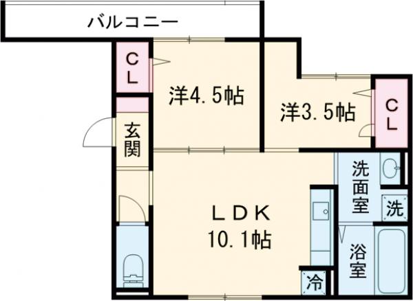 セレスティア豊島S・303号室の間取り
