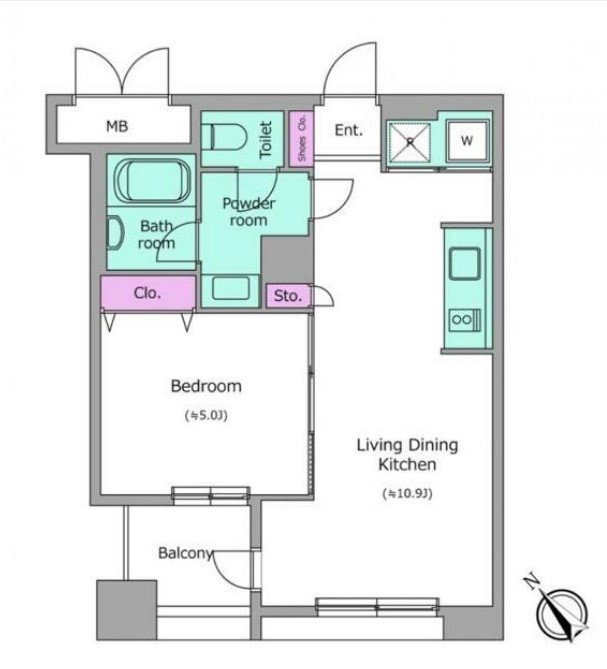 レジディア横濱馬車道の間取り