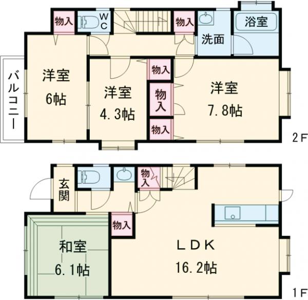 世田谷区桜上水3丁目戸建の間取り