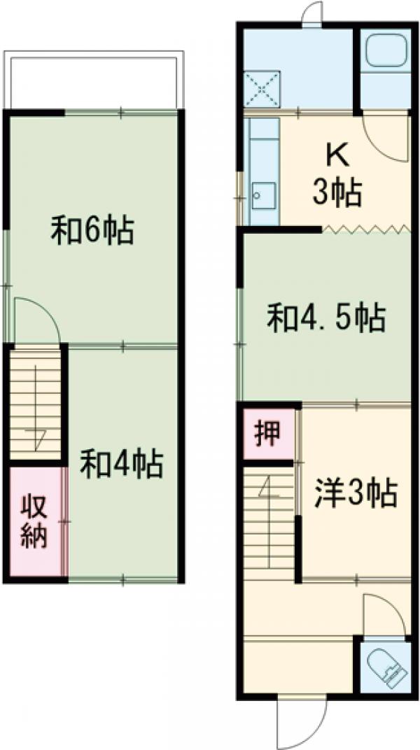 鶏冠井町貸家の間取り