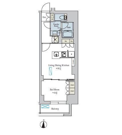 Brillia ist池尻大橋の間取り