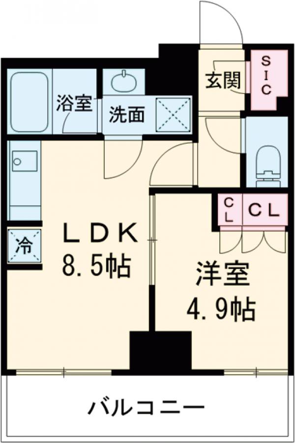 Ｂｒｉｌｌｉａ　ｉｓｔ池尻大橋・628号室の間取り
