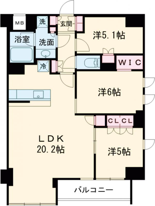 Brillia ist池尻大橋の間取り