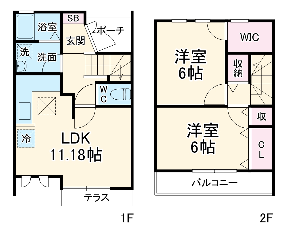 シャトー・102号室の間取り