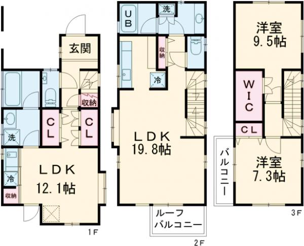 奥沢五丁目戸建・1号室の間取り