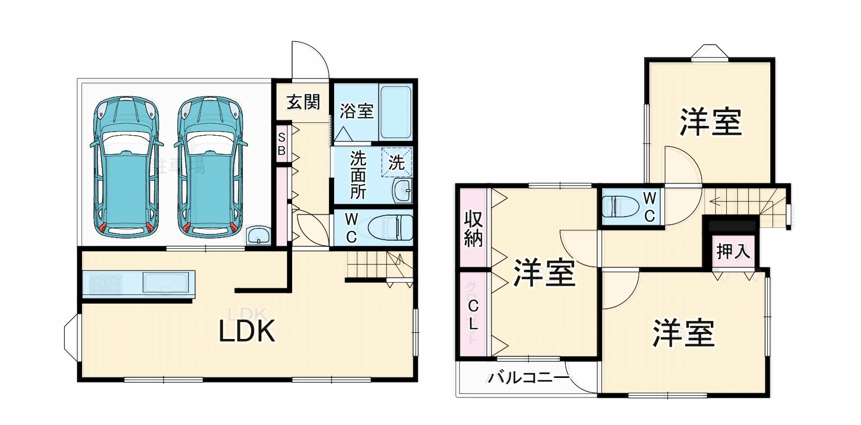 石橋貸家の間取り