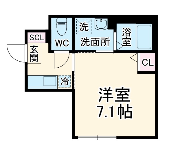 ベイルーム相模が丘・101号室の間取り