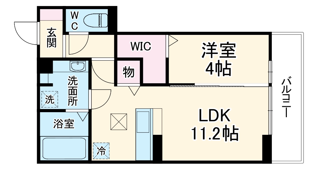 ルヴィータ岩塚・103号室の間取り