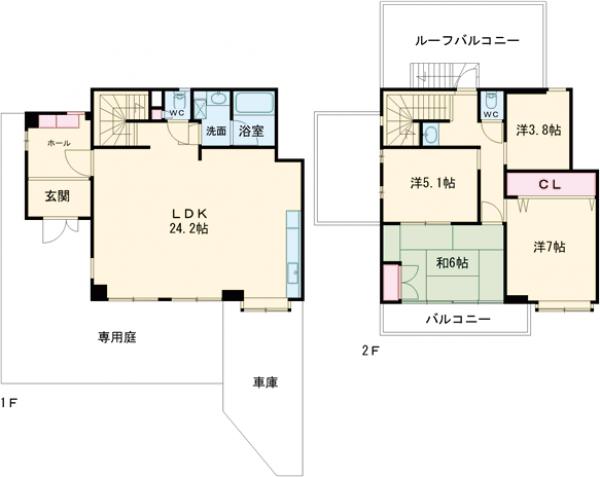 ホーリーランド貫南戸建の間取り