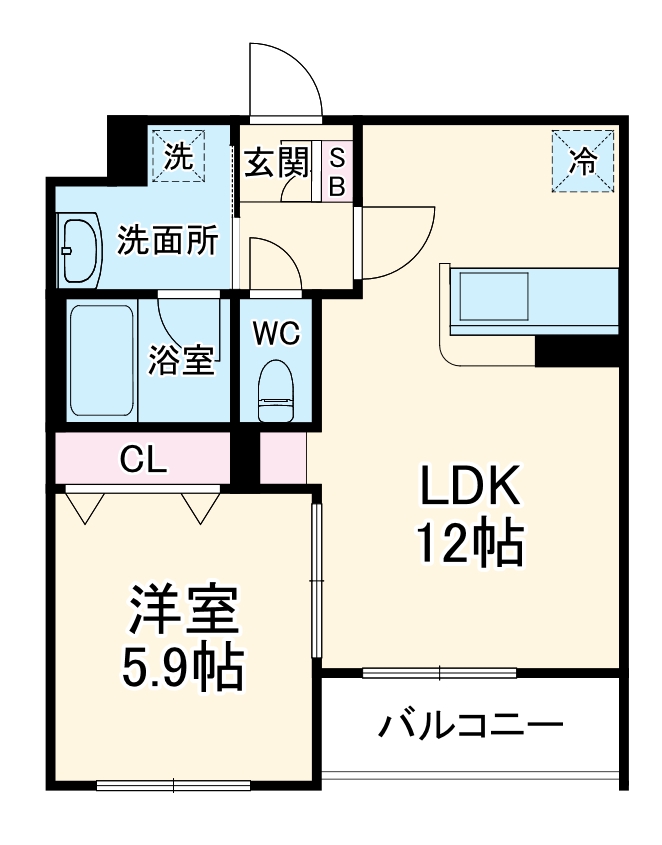 リーブルフォレスト・103号室の間取り