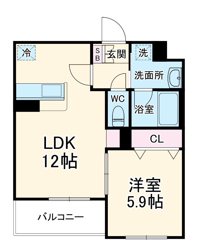 リーブルフォレスト・202号室の間取り