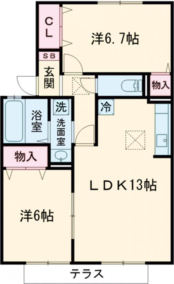 セジュールハピネスの間取り