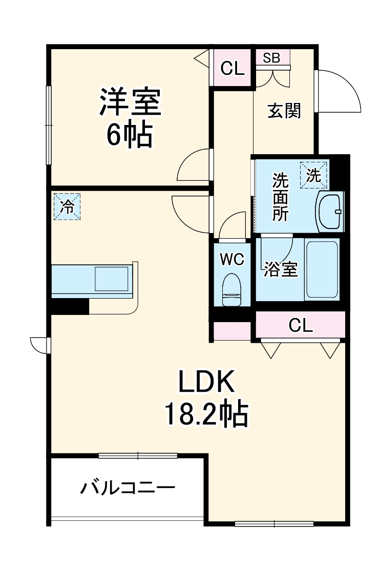 リーブルフォレスト・104号室の間取り