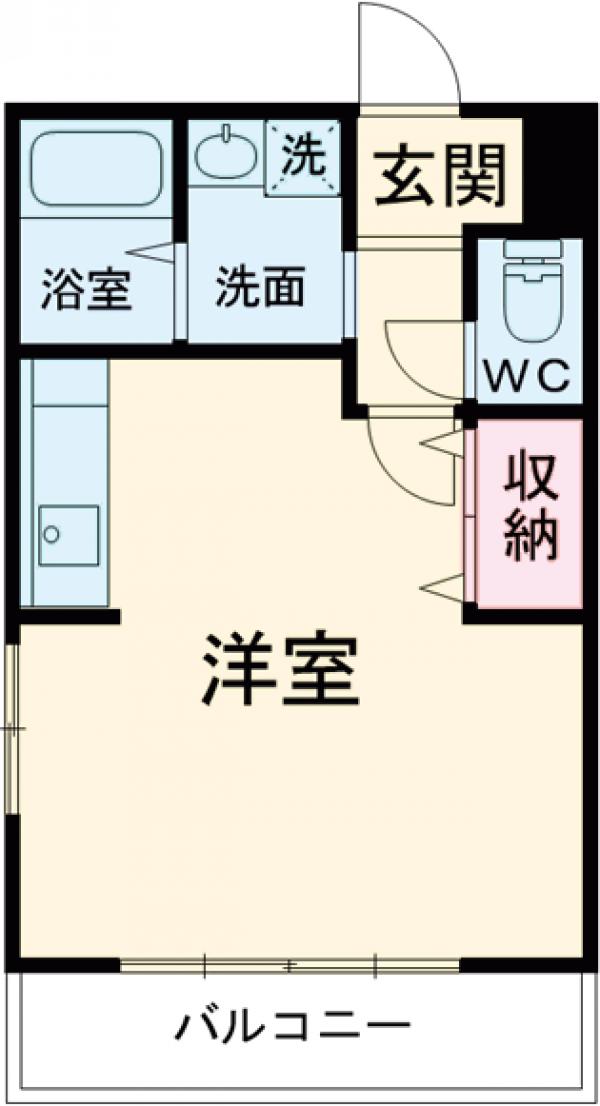 英研ハイツ・202号室の間取り