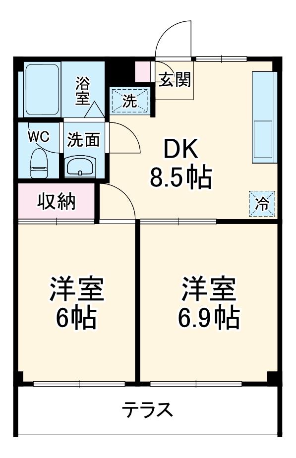 ライブピア六番館・102号室の間取り