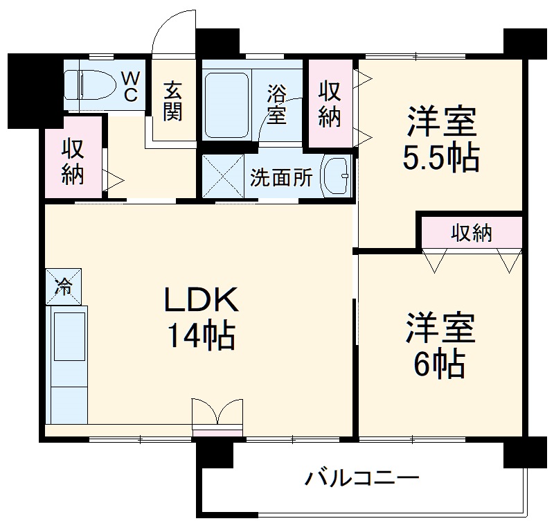 汐見台団地1407号棟の間取り