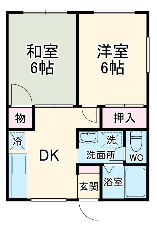 クリード武蔵新城・203号室の間取り