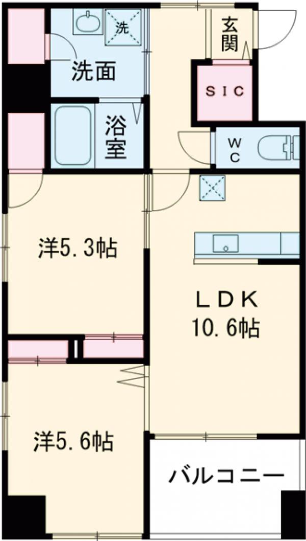 レスプロンディール・207号室の間取り