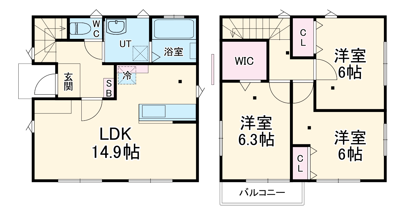 グランソフィア中島Ⅱの間取り