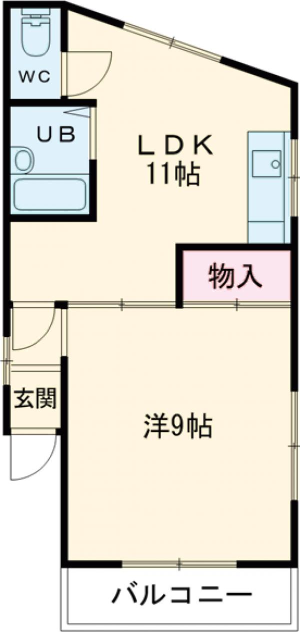 山本アパート・2F号室の間取り