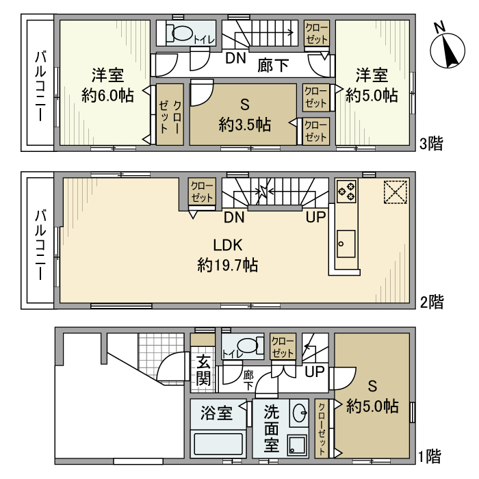 下野谷町戸建の間取り
