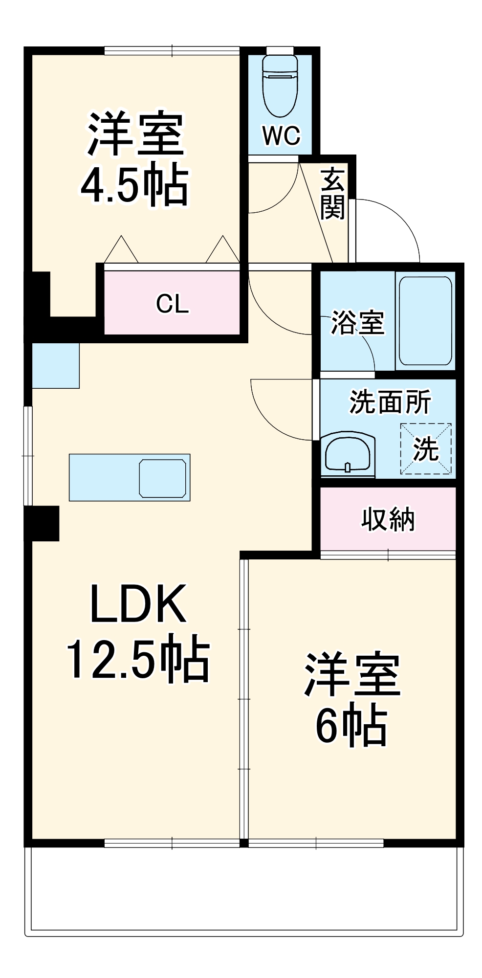 コーポ苗代Ⅲ B棟の間取り