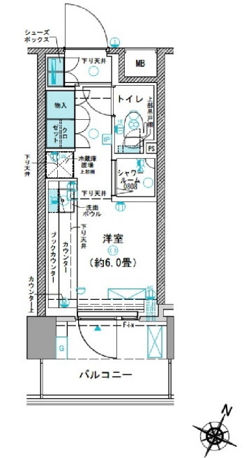 コムレジ赤羽 学生棟の間取り